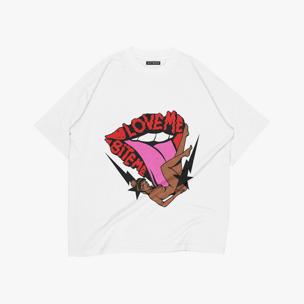 Love Me Bite Me Edition by Hymns Wear – close-up of graphic print detail